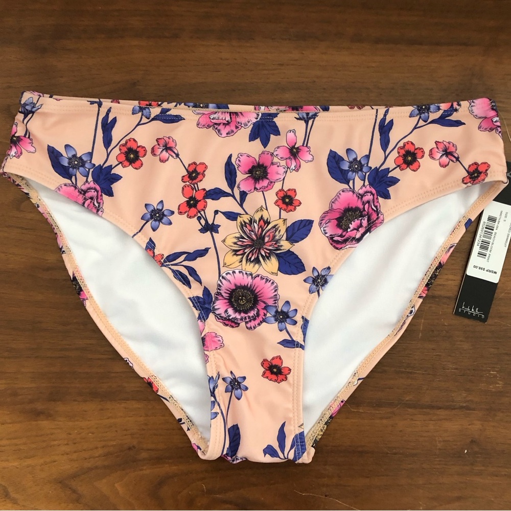 Nicole Miller Bikini Bottoms Beach Bloom Print Size S • NEW WITH TAGS •